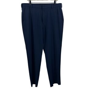 George men 36 x 32 Dress Slacks Blue Flat Front